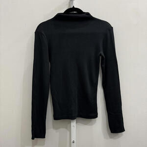 Massimo Dutti Black Long Sleeve Turtleneck Top